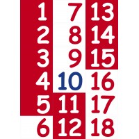 Getallen 1 - 100 wit & rood - stickers