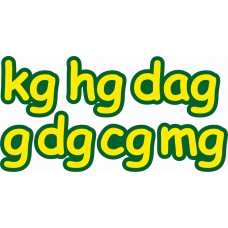 Metriekstickers - kg-hg-dag-g-dg-cg-mg.