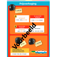 Prijsverhoging - helm - poster