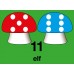 Hinkelbaan 1 - 10 paddenstoelen - vloerstickers.