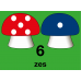 Hinkelbaan 1 - 10 paddenstoelen - vloerstickers.