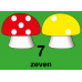 Hinkelbaan 1 - 10 paddenstoelen - vloerstickers.