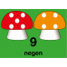 Hinkelbaan 1 - 10 paddenstoelen - vloerstickers.