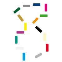 Gekleurde rechthoeken - vloerstickers.