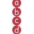 a, b, c  - 26 kleine letters.