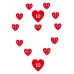 Beweegbaan verliefde harten 10 - vloerstickers.